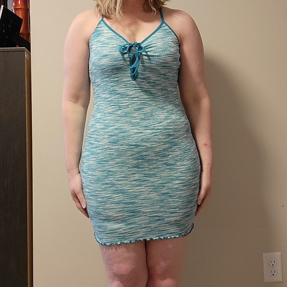 Space dye cutout dress